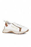 Bueno Shoes Beyaz Taba Deri-süet Kadın Spor Ayakkabı 01wa8601