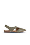 Bueno Shoes Haki Deri Kadın Sandalet 01ws2311