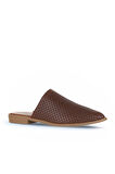 Bueno Shoes Kahverengi Deri Kadın Düz Terlik 01wa9200