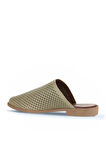 Bueno Shoes Haki Deri Kadın Düz Terlik 01wa9200