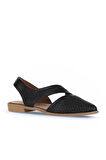 Bueno Shoes Siyah Deri Kadın Düz Sandalet 01wa9202