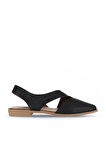 Bueno Shoes Siyah Deri Kadın Düz Sandalet 01wa9202