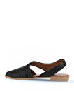 Bueno Shoes Siyah Deri Kadın Düz Sandalet 01wa9202