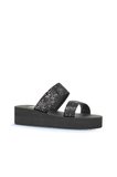 Bueno Shoes Siyah Platin Kadın Dolgu Topuklu Terlik 26wt752050