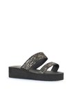 Bueno Shoes Siyah Gold Kadın Dolgu Topuklu Terlik 26wt752050