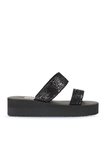 Bueno Shoes Siyah Platin Kadın Dolgu Topuklu Terlik 26wt752050