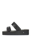 Bueno Shoes Siyah Platin Kadın Dolgu Topuklu Terlik 26wt752050