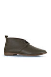 Bueno Shoes Haki Deri Kadın Düz Bot 01wd3500