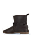 Bueno Shoes Kahverengi Deri Kadın Düz Bot 01wd3509