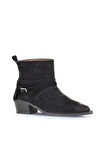 Bueno Shoes Siyah Nubuk Kadın Topuklu Bot 01wd4006