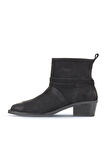 Bueno Shoes Siyah Nubuk Kadın Topuklu Bot 01wd4006