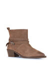Bueno Shoes Kahverengi Nubuk Kadın Topuklu Bot 01wd4006