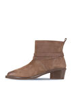 Bueno Shoes Kahverengi Nubuk Kadın Topuklu Bot 01wd4006