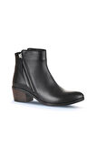 Bueno Shoes Siyah Deri Kadın Topuklu Bot 01wd1100