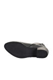 Bueno Shoes Gri Deri Kadın Topuklu Bot 01wd1100