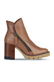 Bueno Shoes Kahverengi Amf Deri Kadın Topuklu Bot 01wz0801