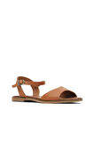 Bueno Shoes Taba Koyu Deri Kadın Düz Sandalet 01wa5704