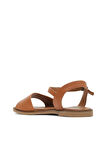 Bueno Shoes Taba Koyu Deri Kadın Düz Sandalet 01wa5704