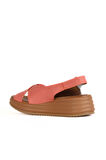 Bueno Shoes Mercan Deri Kadın Dolgu Topuklu Sandalet 01wy5701