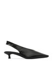 Bueno Shoes Siyah Açma Deri Kadın Topuklu Ayakkabı 30wa24277