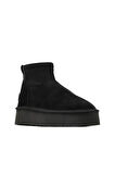 Bueno Shoes Siyah Süet Kadın Dolgu Topuklu Bot 05ag2114054