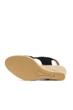 Bueno Shoes Siyah Süet Kadın Dolgu Topuklu Sandalet 14ws7208