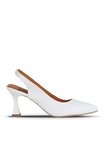 Bueno Shoes Beyaz Deri Kadın Topuklu Ayakkabı 01wa1400