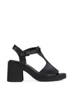Bueno Shoes Siyah Deri Kadın Topuklu Sandalet 01wa1702