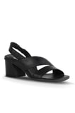 Bueno Shoes Siyah Deri Kadın Topuklu Sandalet 01wa3502