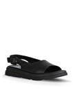 Bueno Shoes Siyah Deri Kadın Sandalet 01wy9404