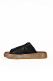 Bueno Shoes Siyah Deri Kadın Düz Terlik 01we1900