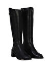 Bueno Shoes Siyah Deri Kadın Topuklu Çizme 33wc80010