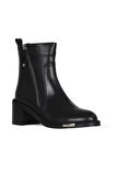 Bueno Shoes Siyah Deri Kadın Topuklu Bot 33wb80005