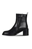 Bueno Shoes Siyah Deri Kadın Topuklu Bot 33wb80005