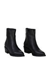 Bueno Shoes Siyah Deri Kadın Topuklu Bot 39wb2583