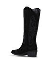 Bueno Shoes Siyah Süet Kadın Topuklu Çizme 39wc1533