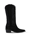 Bueno Shoes Siyah Süet Kadın Topuklu Çizme 39wc1533