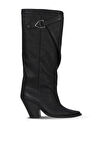 Bueno Shoes Siyah Deri Kadın Topuklu Çizme 39wc2864
