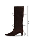 Bueno Shoes Kahverengi Süet Kadın Topuklu Çizme 39wc2959