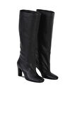 Bueno Shoes Siyah Deri Kadın Topuklu Çizme 39wc2958
