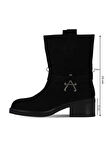 Bueno Shoes Siyah Süet Kadın Topuklu Bot 39wb1430