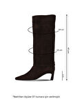 Bueno Shoes Kahverengi Süet Kadın Topuklu Çizme 42wc6375