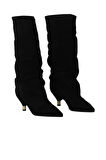 Bueno Shoes Siyah Süet Kadın Topuklu Çizme 42wc6386