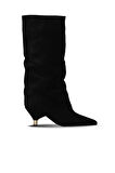 Bueno Shoes Siyah Süet Kadın Topuklu Çizme 42wc6386