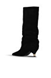 Bueno Shoes Siyah Süet Kadın Topuklu Çizme 42wc6386