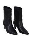 Bueno Shoes Siyah Deri Kadın Topuklu Bot 42wb6297