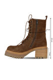 Bueno Shoes Taba Süet Kadın Topuklu Bot 39wb3410