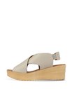 Gri Deri Kadın Dolgu Topuklu Sandalet