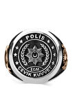 Ay Yıldızlı Osmanlı Armalı Egm Polis Çevik Kuvvet 925 Ayar Gümüş Yüzük Özel Tasarım Model