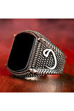 925 Ayar Gümüş Siyah Oniks Taşlı Vavlı Erkek Yüzük